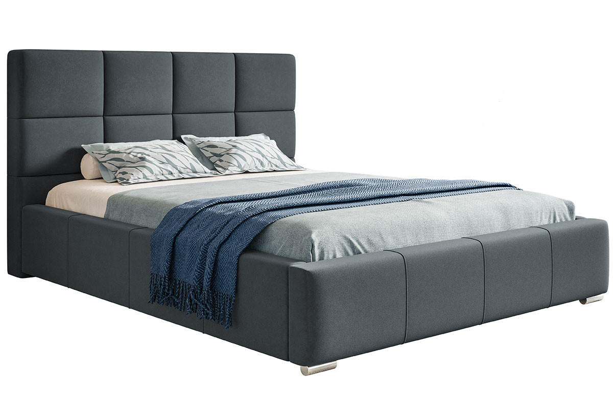 BETT Grau BEN 7 Gepolstert 180x200 cm - Graphitfarben, Textil (180/200cm) - Sepro Meble