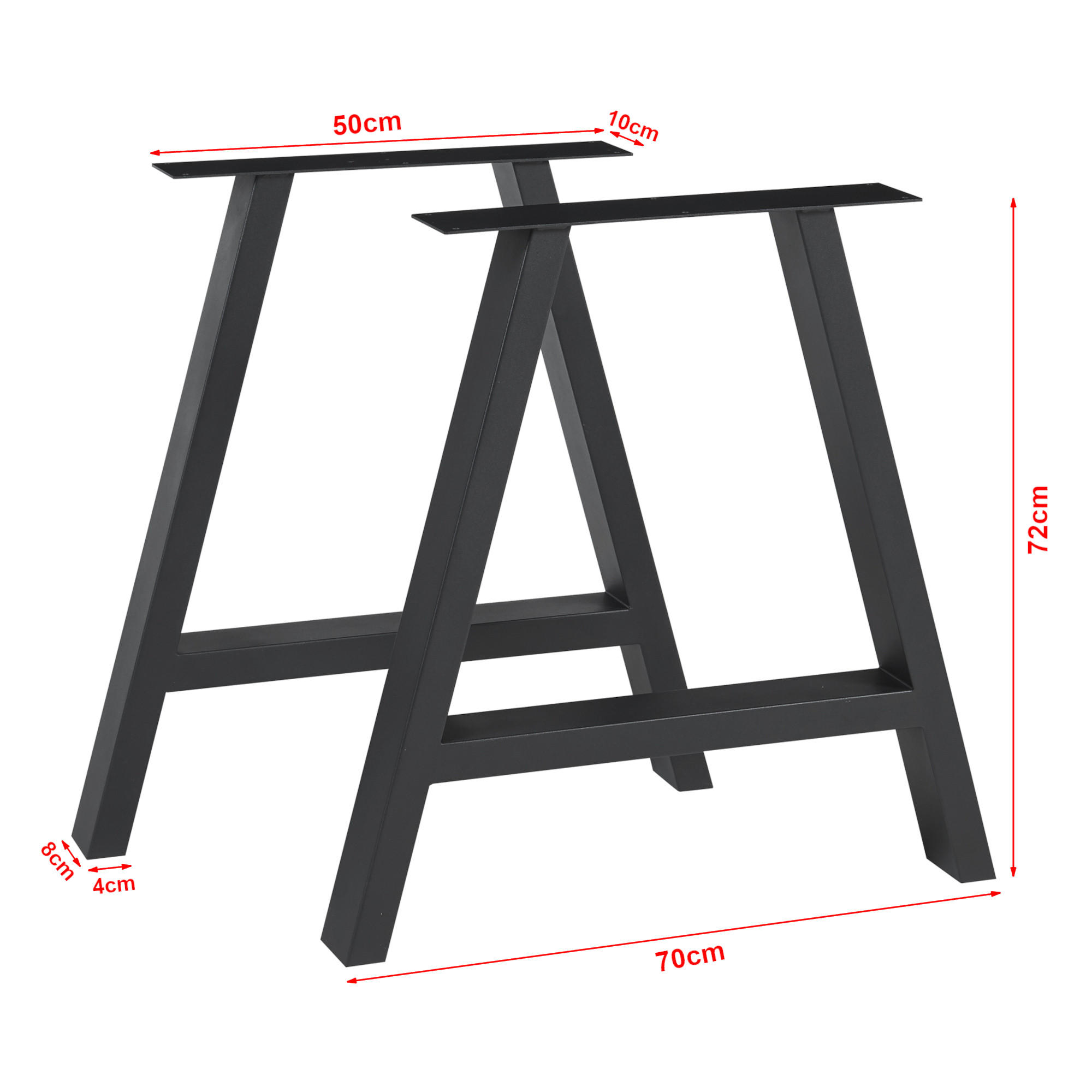 Thumbnail - [en.casa] Tischgestell-Set, Schwarz, Metall, 70x72x10 cm, Esszimmer, Tische, Esstische, Tischsysteme