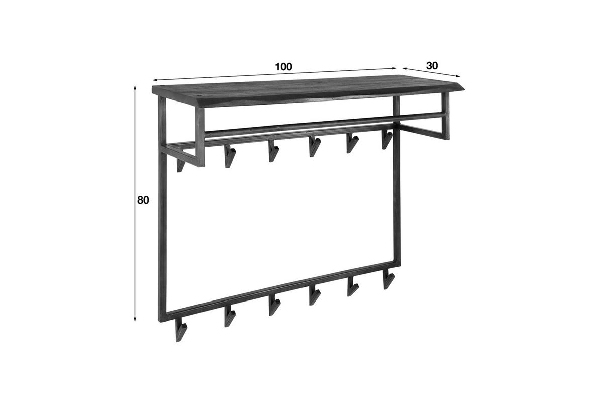 GARDEROBE ADORA Schwarz Akazie - Schwarz, Metall (100/80/30cm) - KAWOLA