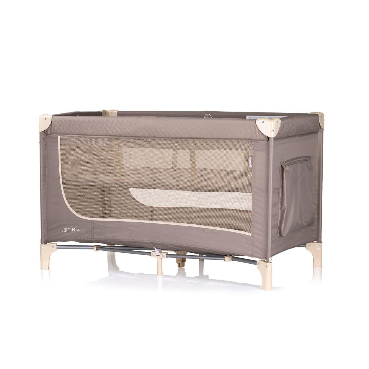 REISEBETT Ariel dunkelbraun 2 Ebenen, Tragetasche, Seiteneingang, Seitentasche - Braun, Kunststoff (60/120cm) - Chipolino
