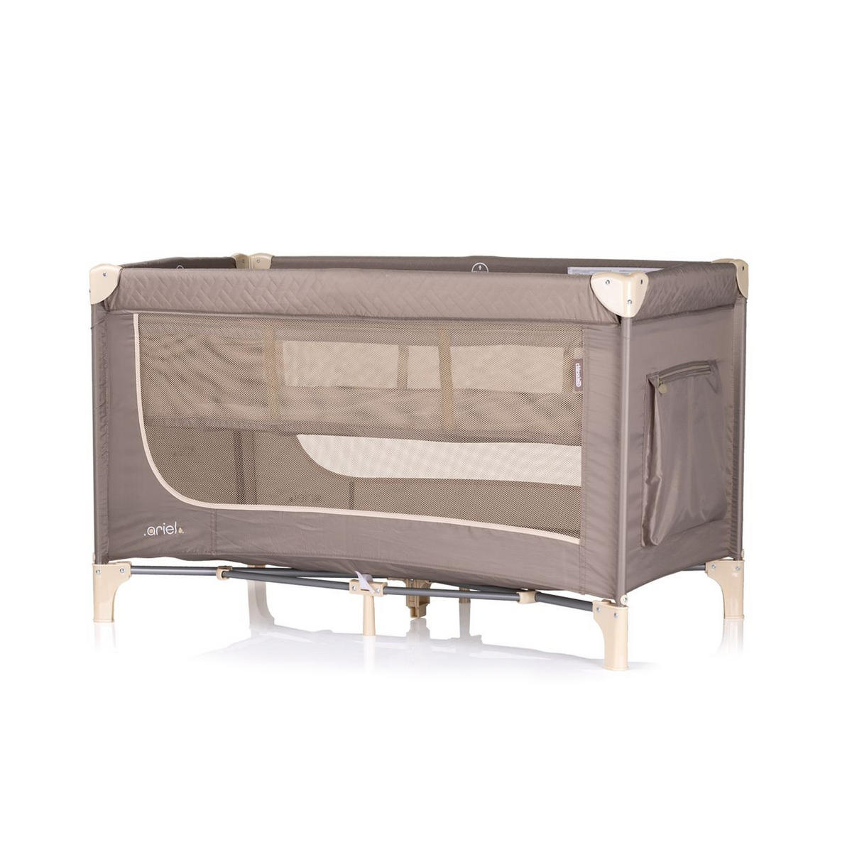REISEBETT Ariel dunkelbraun 2 Ebenen, Tragetasche, Seiteneingang, Seitentasche - Braun, Kunststoff (60/120cm) - Chipolino