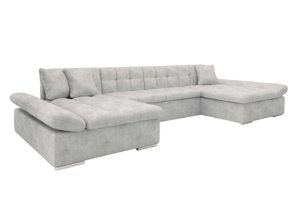 WOHNLANDSCHAFTEN Alia Premium - Silberfarben, Holz/Textil (360/75/160cm) - MIRJAN24