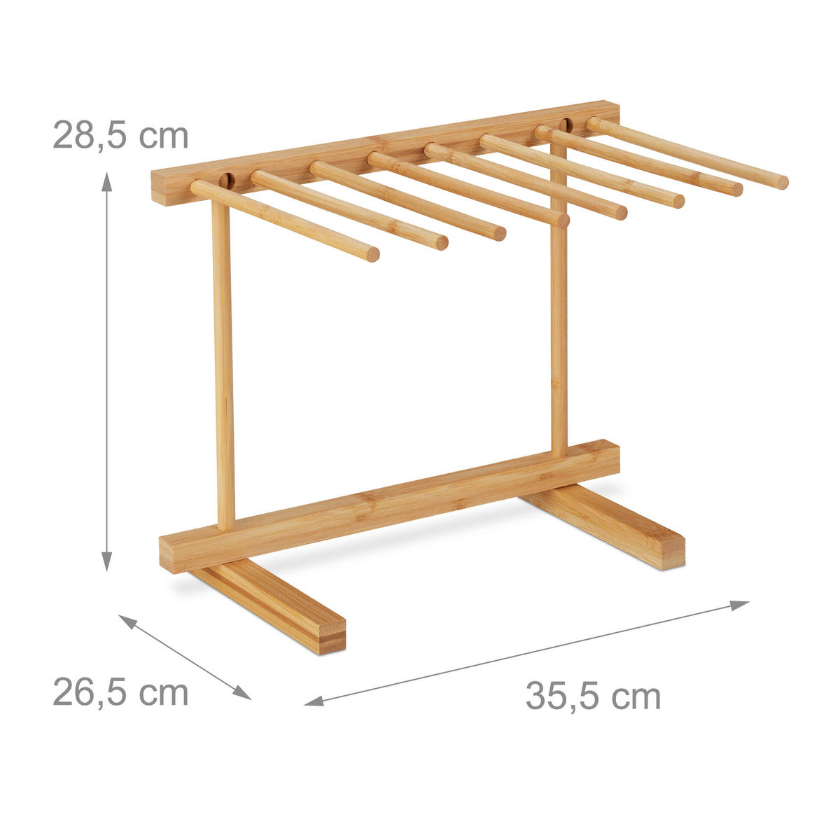 NUDELTROCKNER - Hellbraun, Holz (26.5cm) - Relaxdays