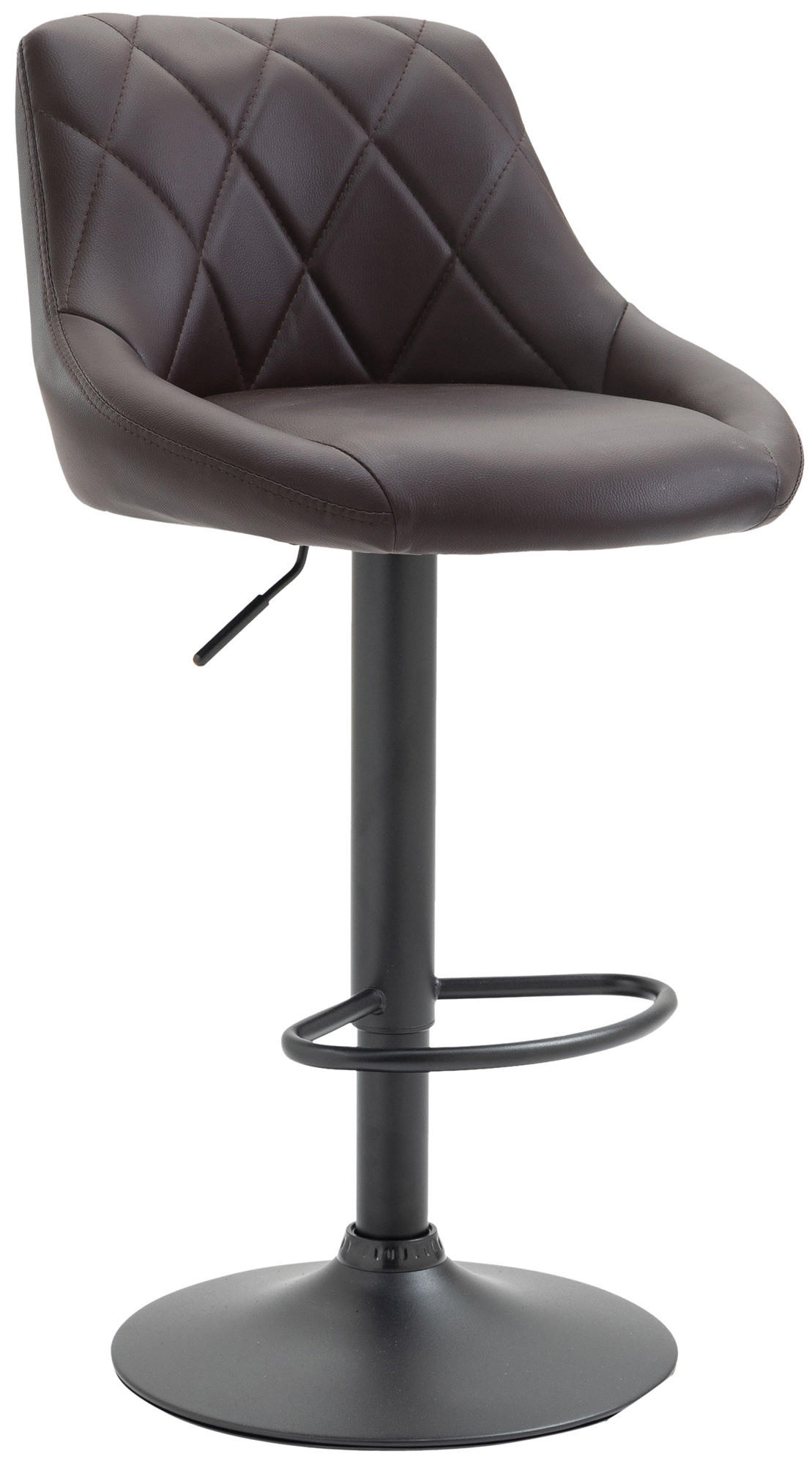 BARHOCKER Lederlook braun - Schwarz/Braun, Textil/Metall (46/83/49cm) - CLP
