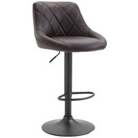 BARHOCKER Lederlook braun - Schwarz/Braun, Textil/Metall (46/83/49cm) - CLP
