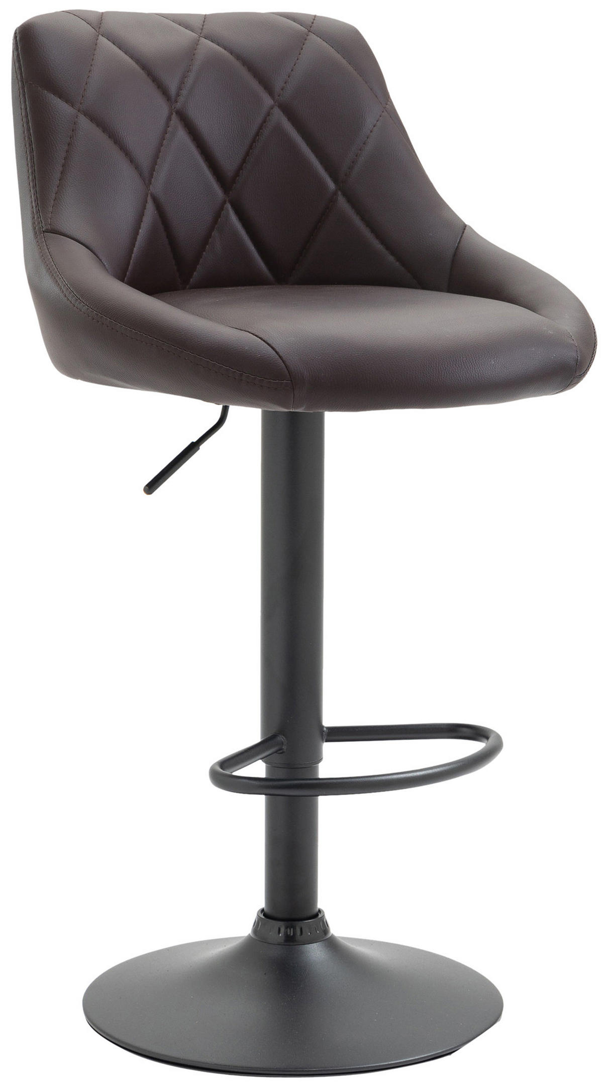 BARHOCKER Lederlook braun - Schwarz/Braun, Textil/Metall (46/83/49cm) - CLP