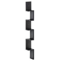 ECKREGAL Schwarz 5 Ebenen 120 cm - Schwarz, Holzwerkstoff (12/120/12cm) - PANGIVO