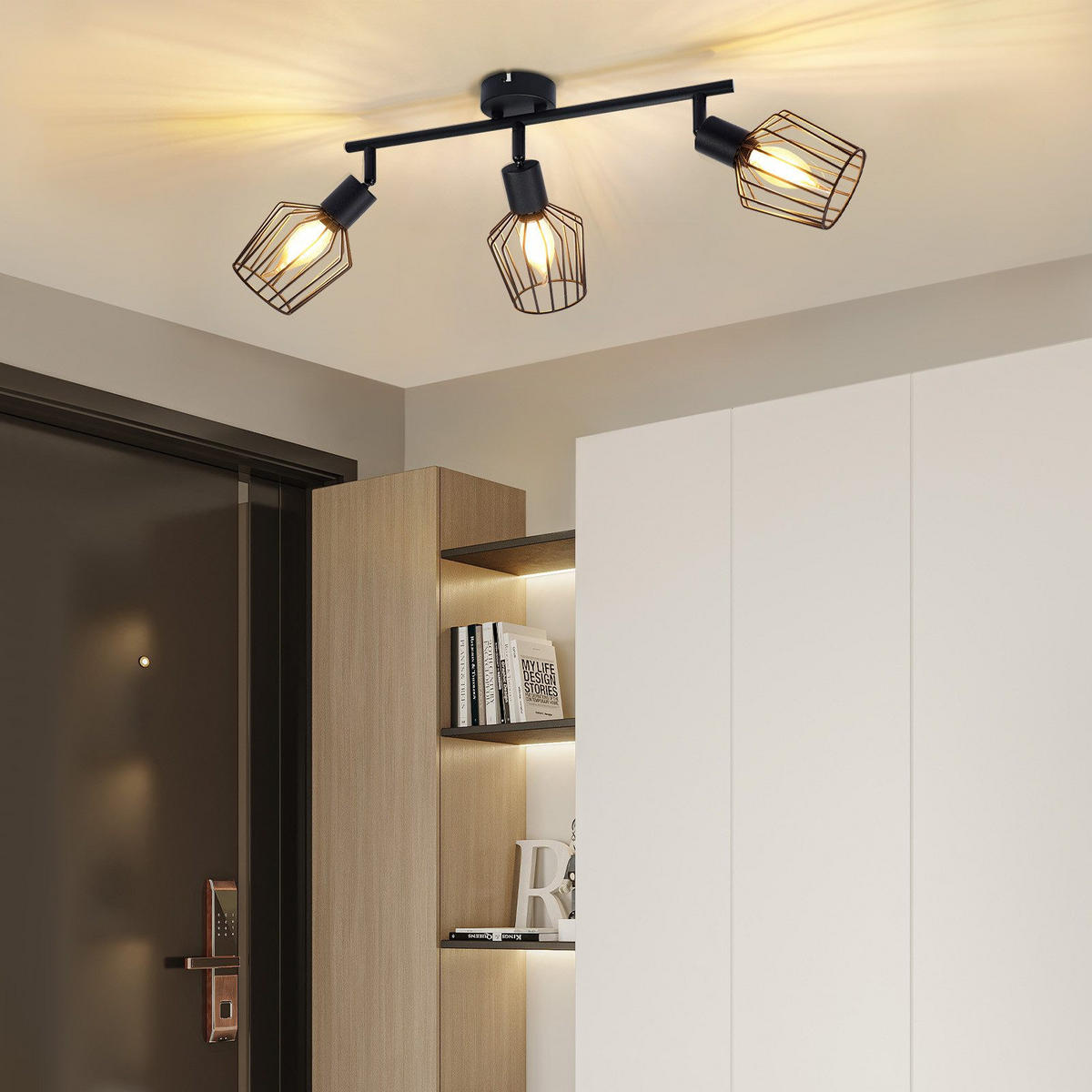 STRAHLER Franziska 3-flammig 46/10/10 cm - Schwarz, Metall (46/10/10cm) - Nettlife