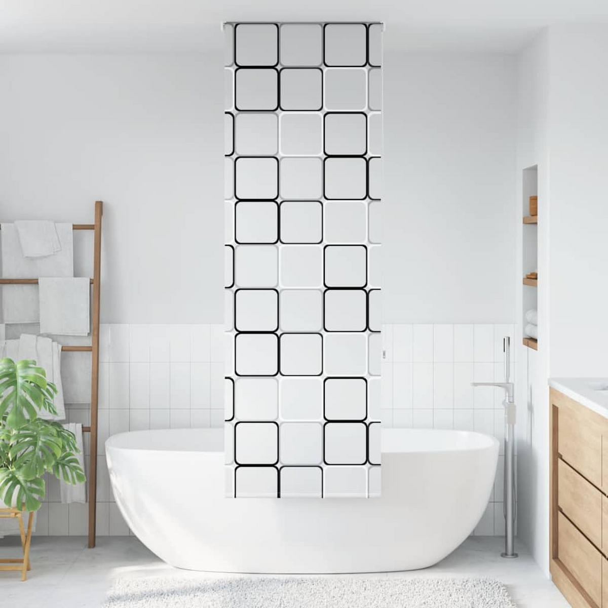 DUSCHVORHANG für Dusche Stoff Breite 76 cm - Weiß, Kunststoff (76/240cm) - MCBOSON