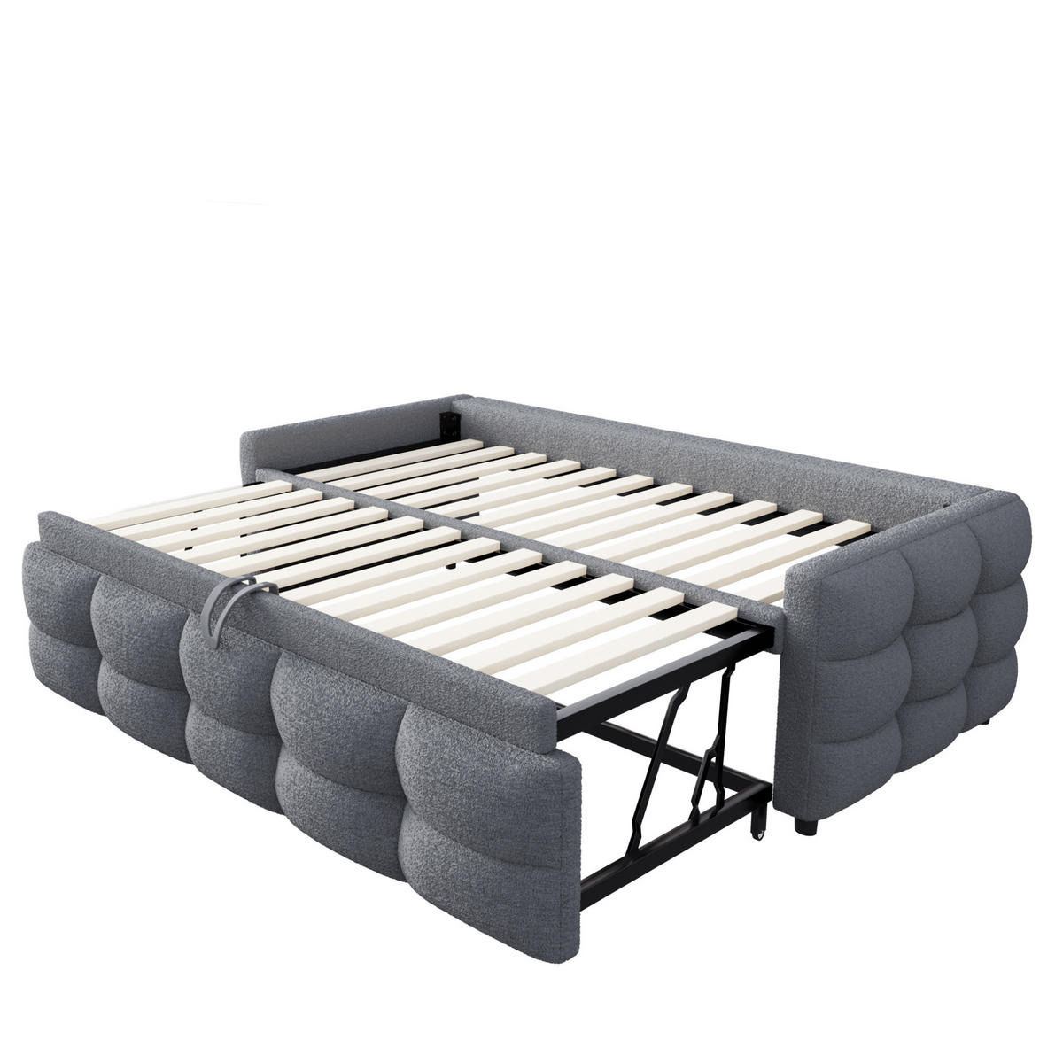 POLSTERBETT 90/190 cm grau aus Samtstoff ausziehbar - Grau, Textil (90/190cm) - OKWISH