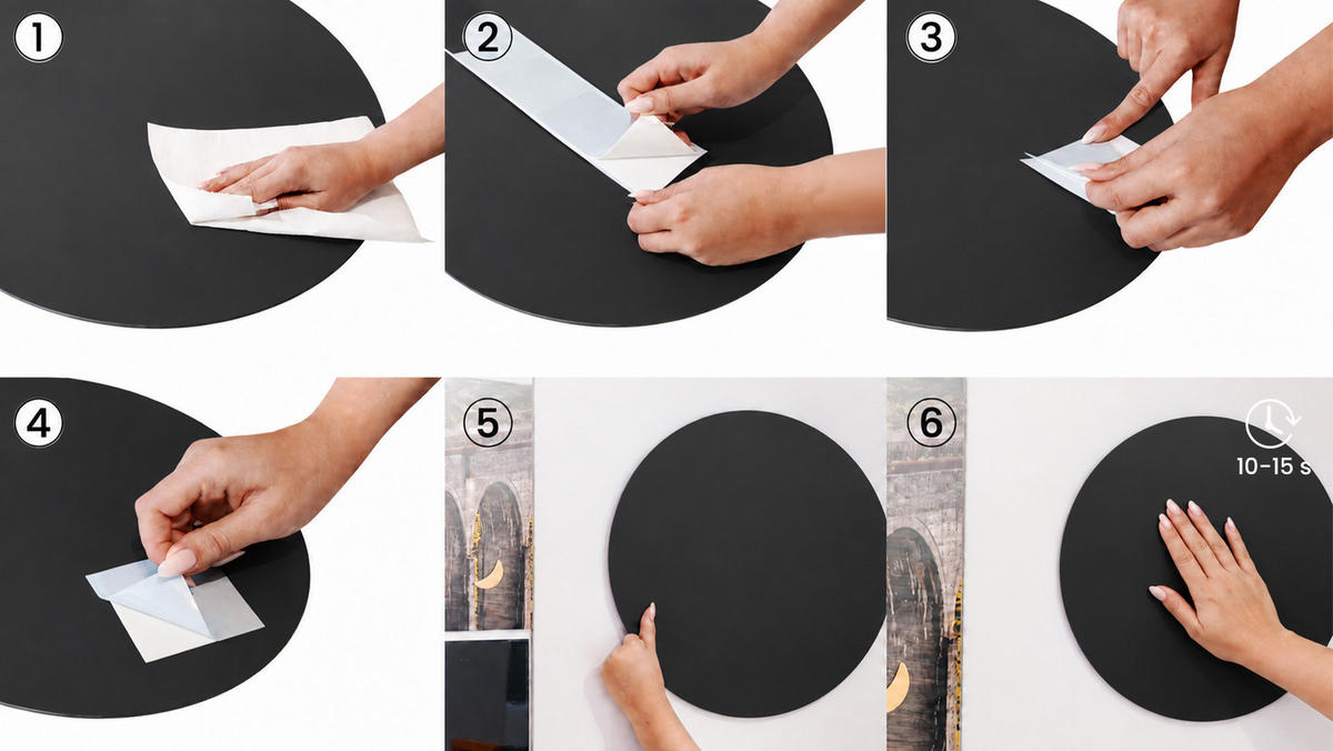 MAGNETTAFEL Runde schwarze SLIMboard Durchmesser 40 cm – rahmenlose Magnettafel - Schwarz, Metall (40/40/0.3cm) - ALLboards