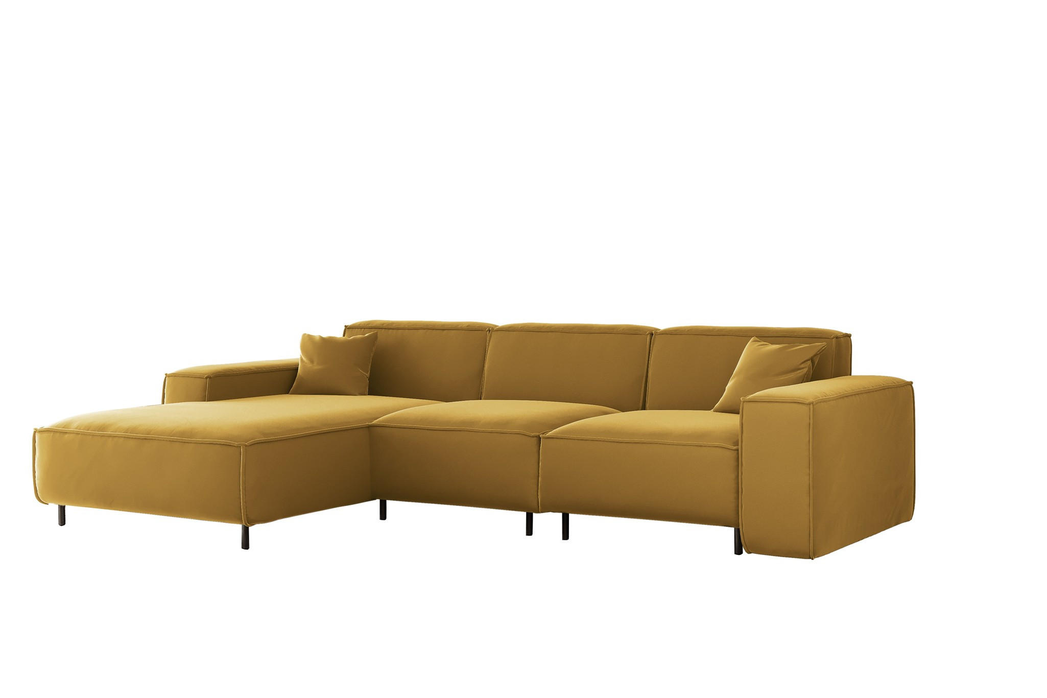 ECKSOFA Gloria In Tiffani - Gelb, Holzwerkstoff/Textil (165/266cm) - Fun Möbel
