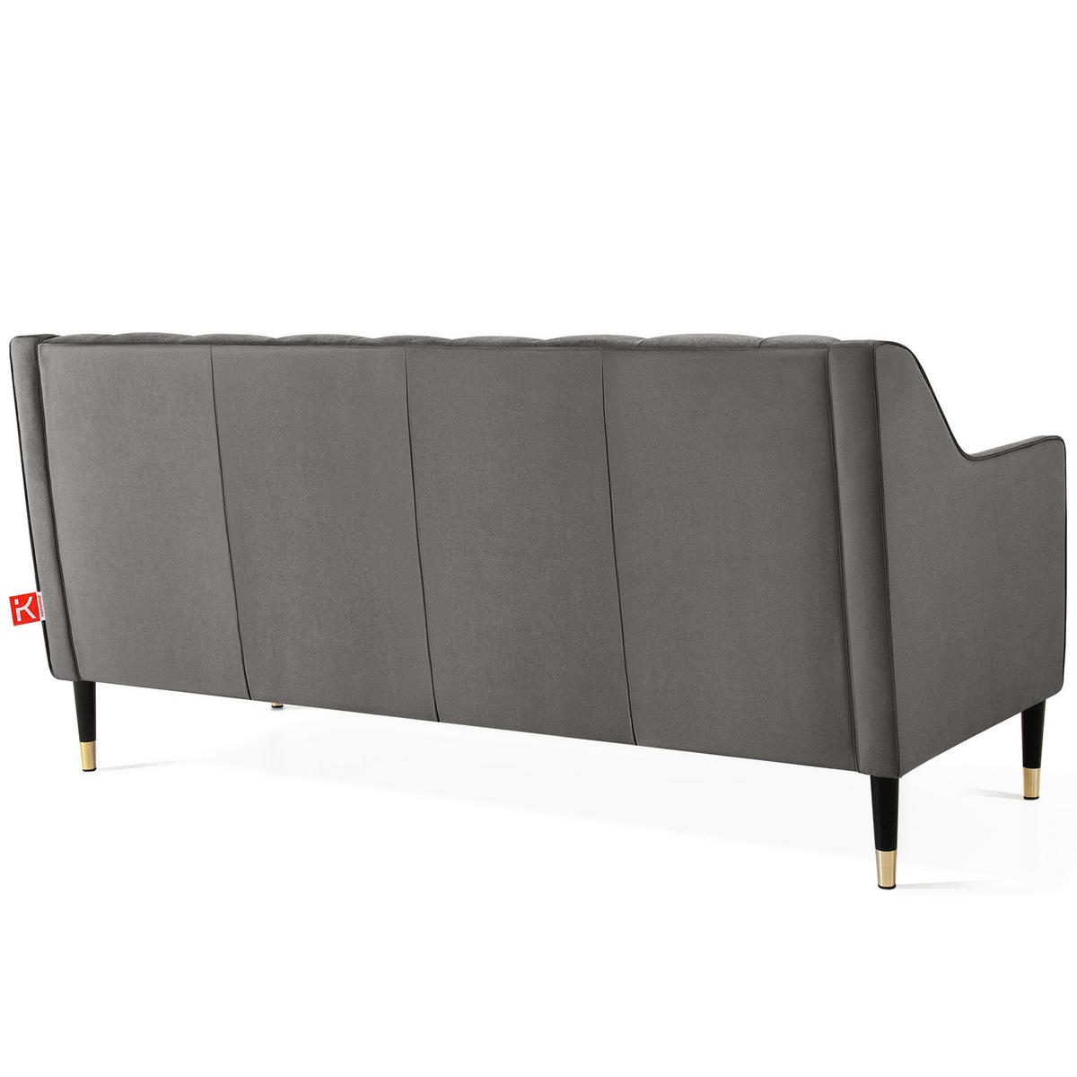 2-SITZER-SOFA NOMUS gesteppt, Grau - Wengefarben/Grau, Holzwerkstoff (170/78/80cm) - KONSIMO®