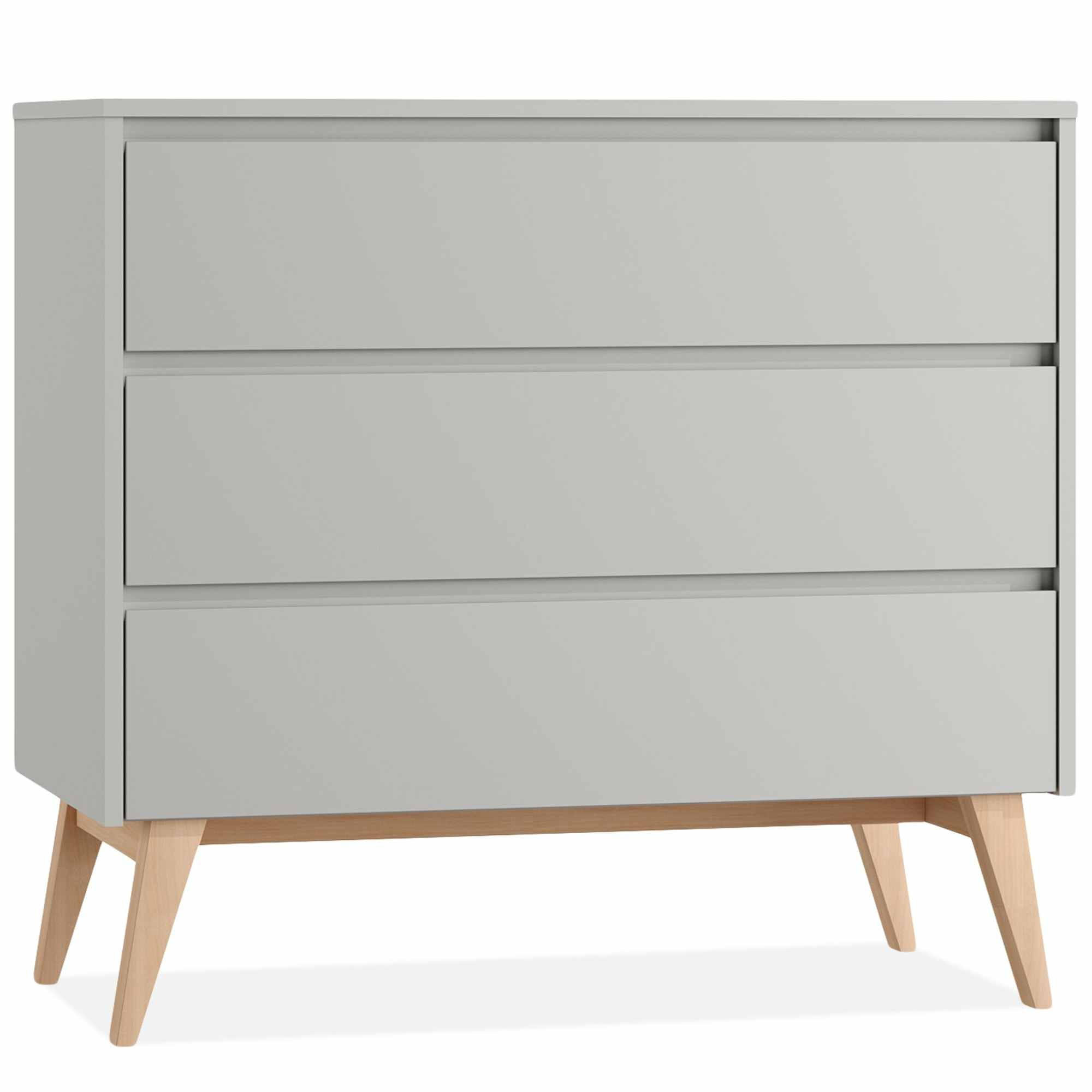 WICKELKOMMODE Dambi mit Schubladen - Grau, Holz (100/93/53cm) - KONSIMO®