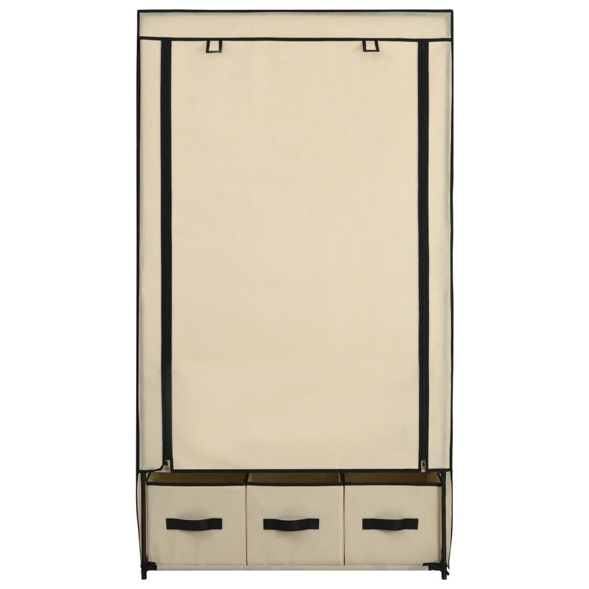 STOFFSCHRANK mit 3 Schubladen, 1 Rolltür 87/49/159 cm Creme - Creme, Textil (87/159/49cm) - vidaXL