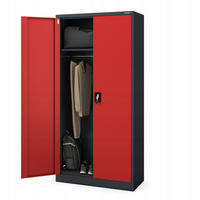 MEHRZWECKSCHRANK DAWID - Anthrazit/Rot, Metall (90/185/45cm) - Jan Nowak