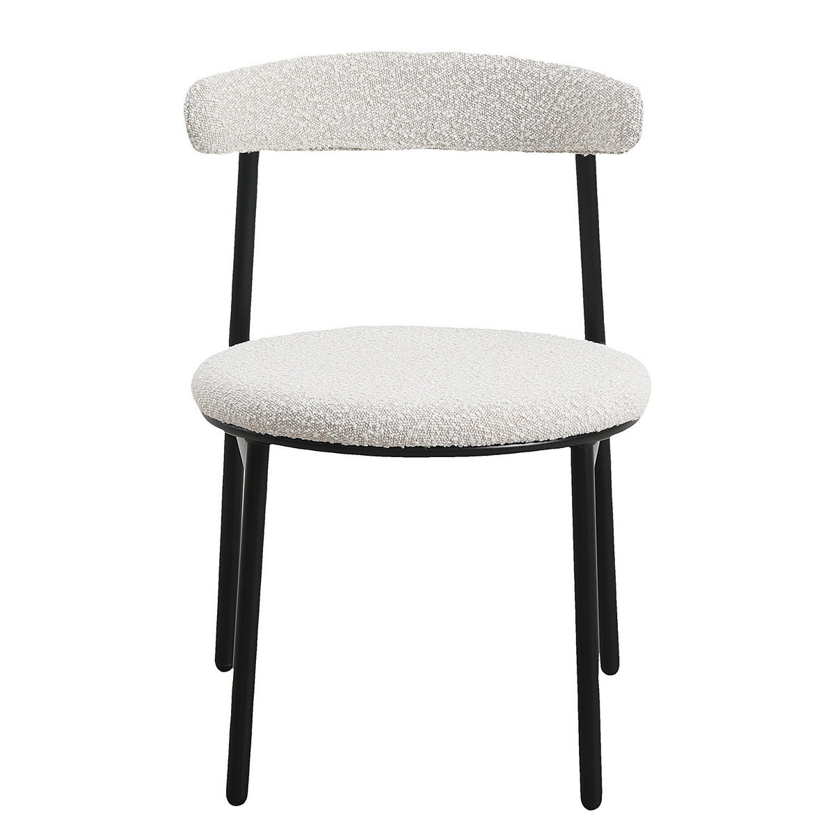ESSZIMMERSTÜHLE - 2er-Set - Metall / Textil - Schwarz/Weiß, Textil/Metall (54/73/48cm) - home24