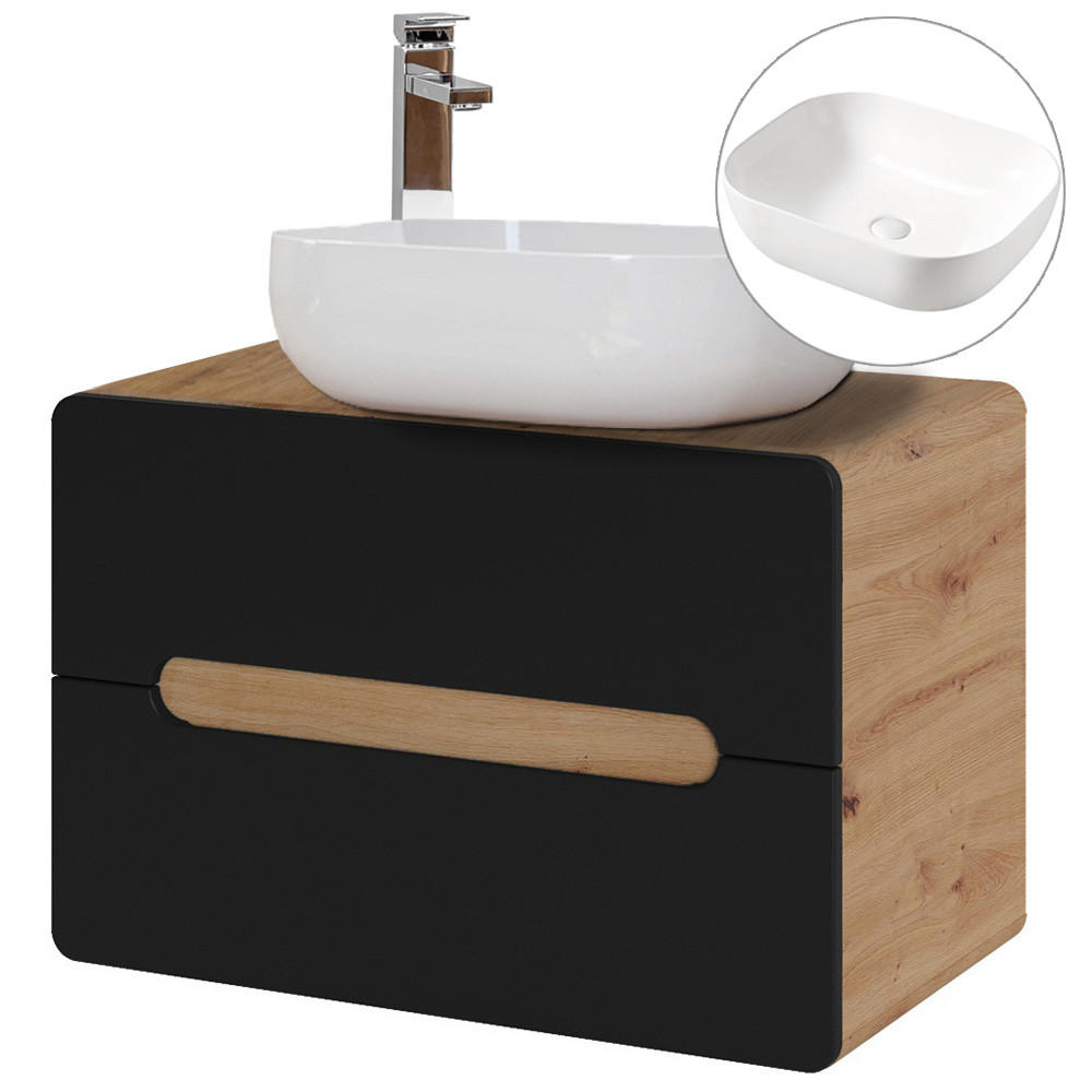 WASCHTISCH NEW-LUTON-86 New - Anthrazit, Holzwerkstoff (80/68/46cm) - Lomado