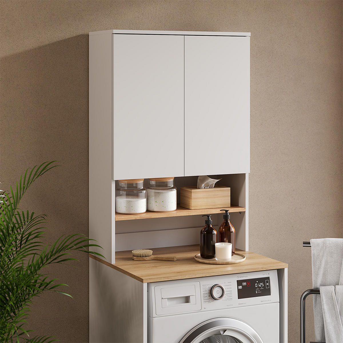 SKŘÍŇKA NA PRAČKU Viktor Bílá/Artisan - bílá, kompozitní dřevo (68/100.4/29cm) - Vicco