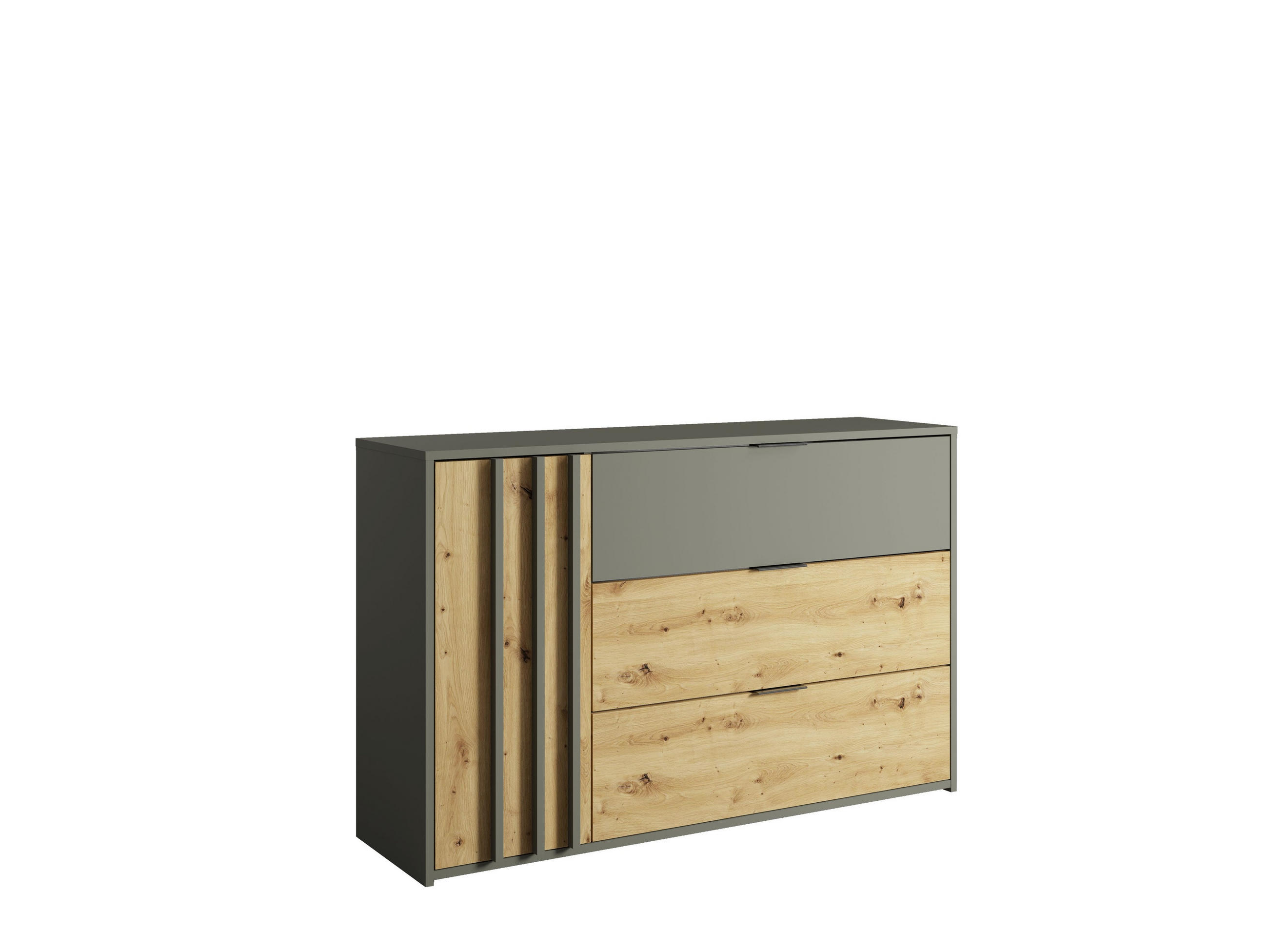 KOMMODE Graphit, Eiche Artisan 125/79,5/35 - Eiche Artisan, Holzwerkstoff (125/80/35cm) - RAUMHIRSCH FURNITURE
