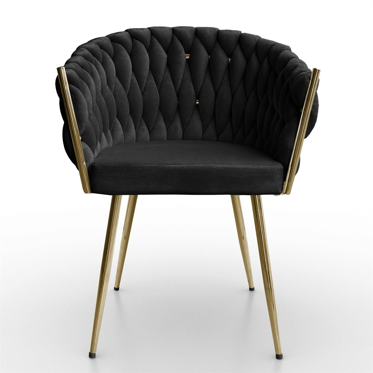 ARMLEHNENSTUHL ROSALIE - Goldfarben/Schwarz, Textil (65/73/54cm) - Lookway