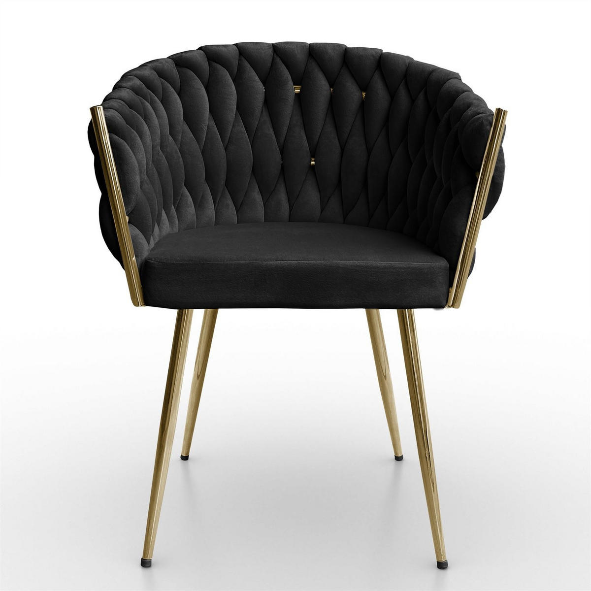 ARMLEHNENSTUHL ROSALIE - Goldfarben/Schwarz, Textil (65/73/54cm) - Lookway