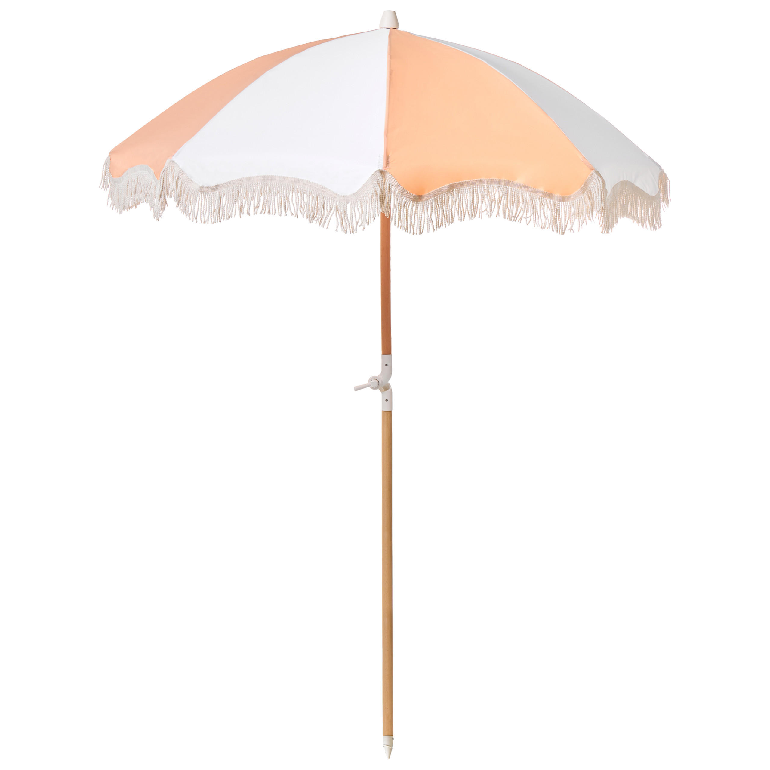 UMBRELĂ DE SOARE 155 cm portocalie Mondello - alb/portocaliu, lemn (155/155cm) - Beliani