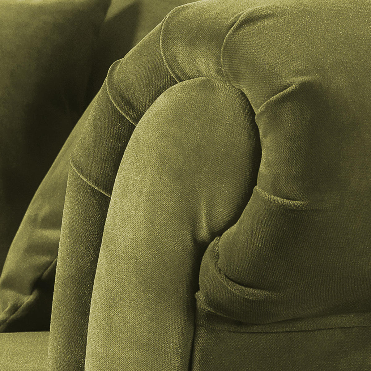 SESSEL - Samt - Schwarz/Olivgrün, Buchenholz/Textil (120/84/79cm) - home24