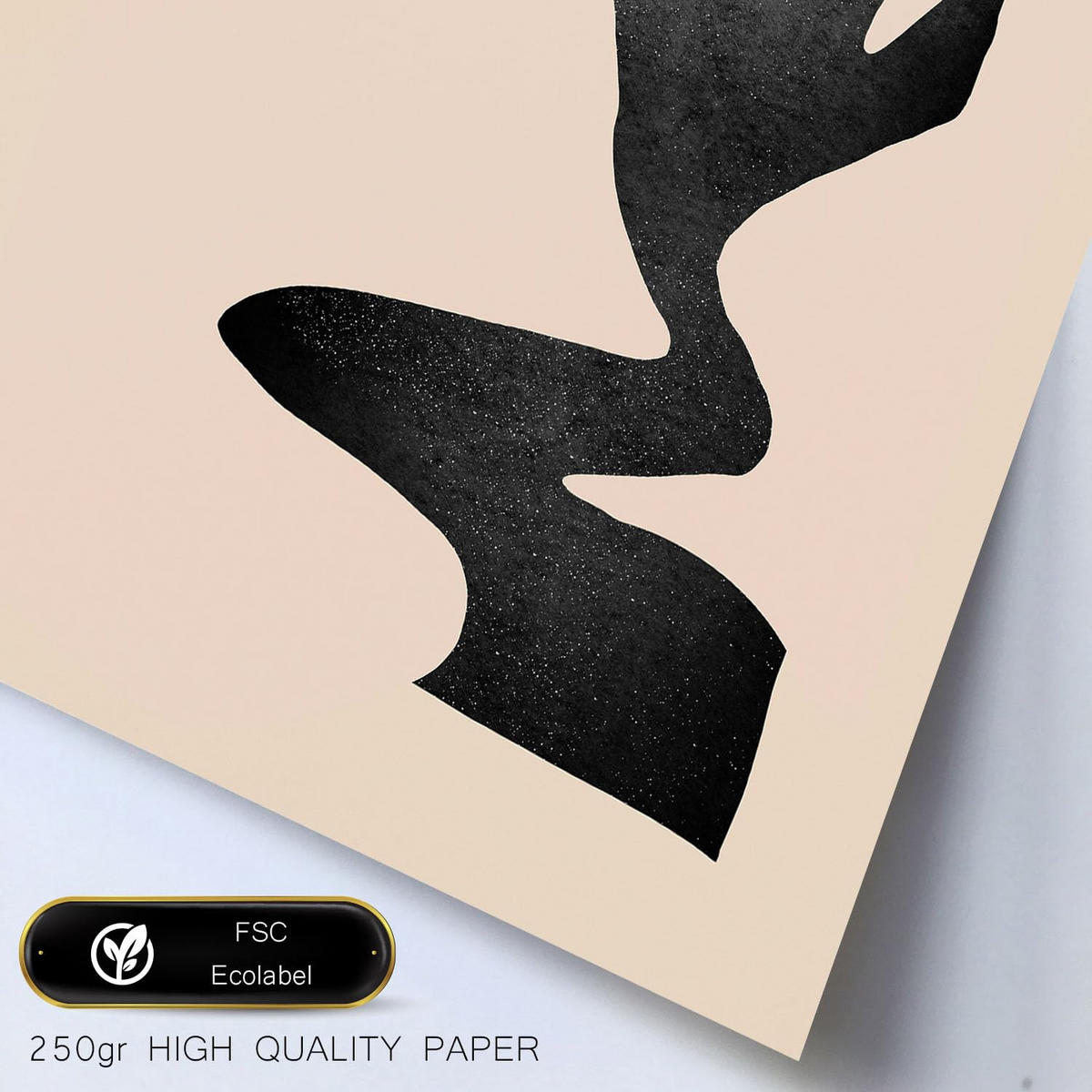 POSTER Set Mit 6 Mitternachtsmond Landschaft abstrakt Größe A3 & A4 Weißer Rahmen - Weiß, Papier (29.7/1cm) - Nacnic