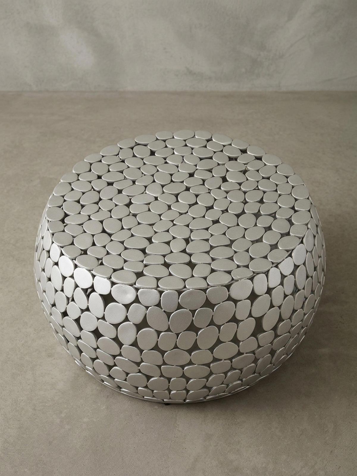 COUCHTISCH Aluminium Silber, Handgefertigtes Unikat, Stilvolles Design - Silberfarben, Metall (66/66/32cm) - KADIMA DESIGN