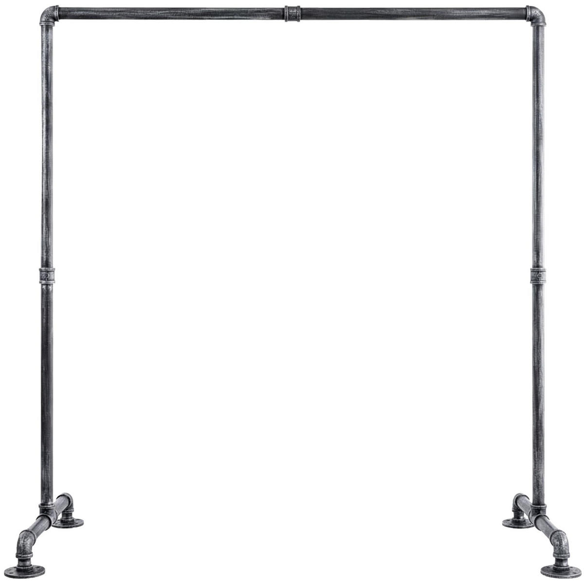 KLEIDERSTÄNDER Moritz 150x55x150cm Metall Silber Kleiderstange - Silberfarben, Metall (150/150/55cm) - DELUKE