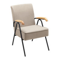 SESSEL Nati Beige Mikrofaser - Taupe, Holz (52/79/66cm) - Bessagi Home