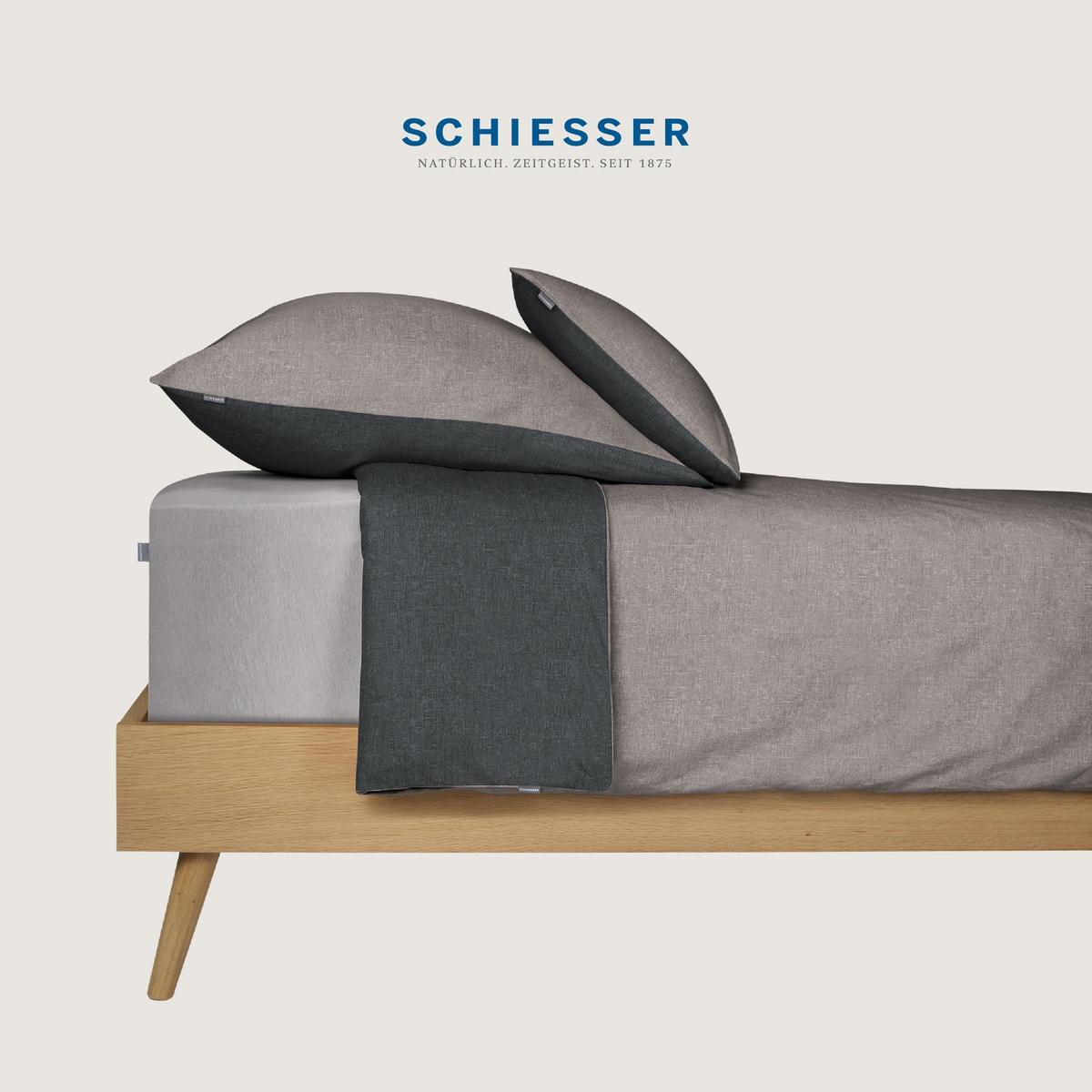 SPANNBETTLAKEN Elli - 97/3 - 100 x 200 cm - Hellgrau - Hellgrau, Textil (100/200cm) - SCHIESSER