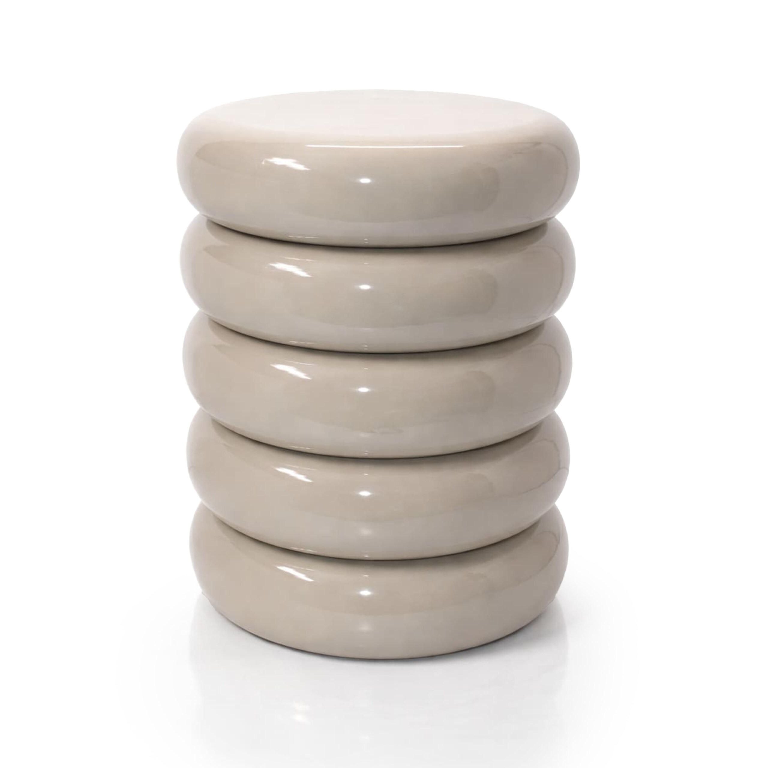 STRANSKA miza - bež, kovina (31/31/45cm) - Relaxdays