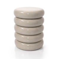 STRANSKA miza - bež, kovina (31/31/45cm) - Relaxdays