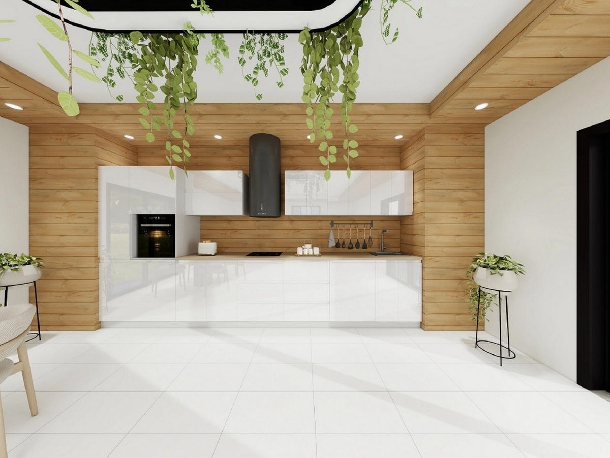 KÜCHENZEILE 420 cm - Aspen KA6-M420 - in Weiß/Hochglanz - Weiß Hochglanz, Holz (420/212/58cm)