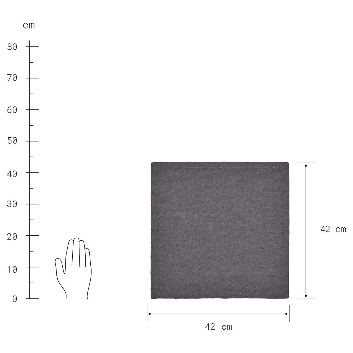 SERVIETTE Riga - Grau, Textil (42/42cm) - Butlers