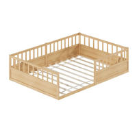 KINDERBETT 140/200 cm in Natur Massivholz mit Rausfallschutz und Lattenrost - Naturfarben, Holzwerkstoff/Metall (140/200cm) - WISHDOR