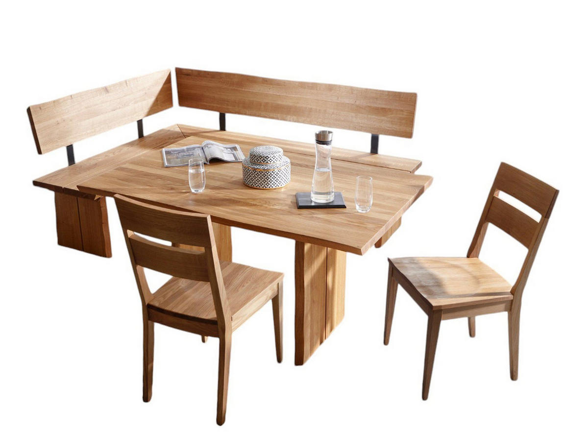 ECKBANKGRUPPE Daliunda aus Massivholz Wildeiche geölt - Wildeiche, Holz (203/1/153cm) - 58aufmkessel