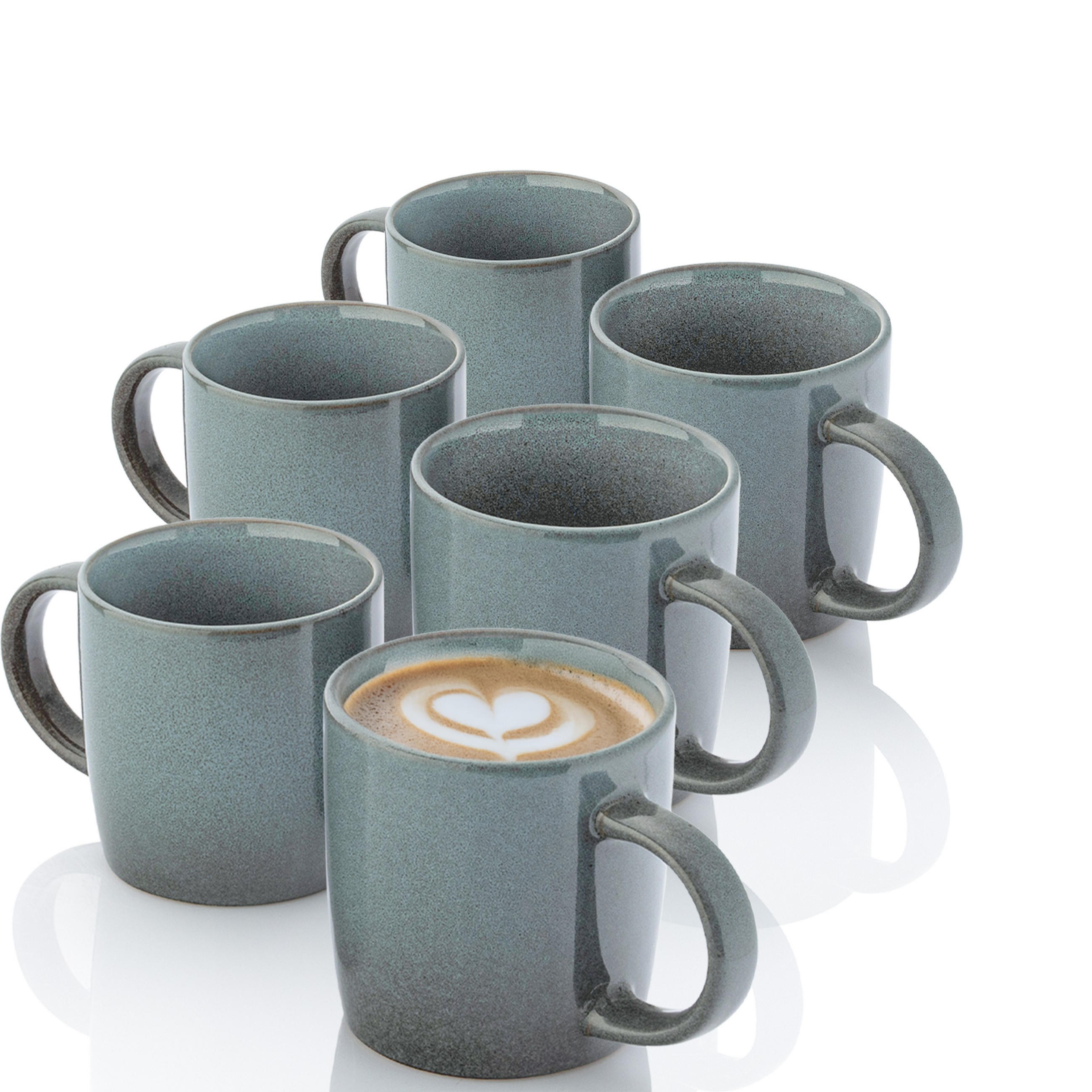 KAFFEEBECHER KAIRO OCEAN - 6 teilig aus Steingut - Blau, Stein (0.4L) - Sänger