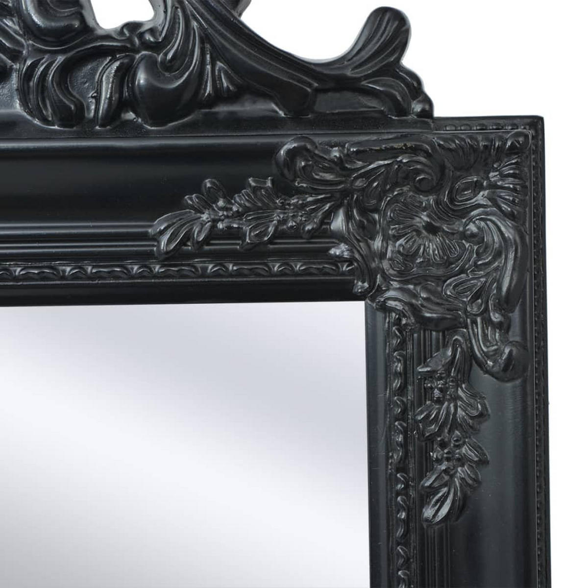 STANDSPIEGEL im Barock-Stil 160x40 cm Schwarz - Schwarz, Holz (40/160/1cm) - furnicato