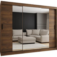 ŠATNÍ skříň s posuvnými dveřmi 200/250/62 3dveřová - černá/hnědá, dřevo/plast (250/200/62cm)