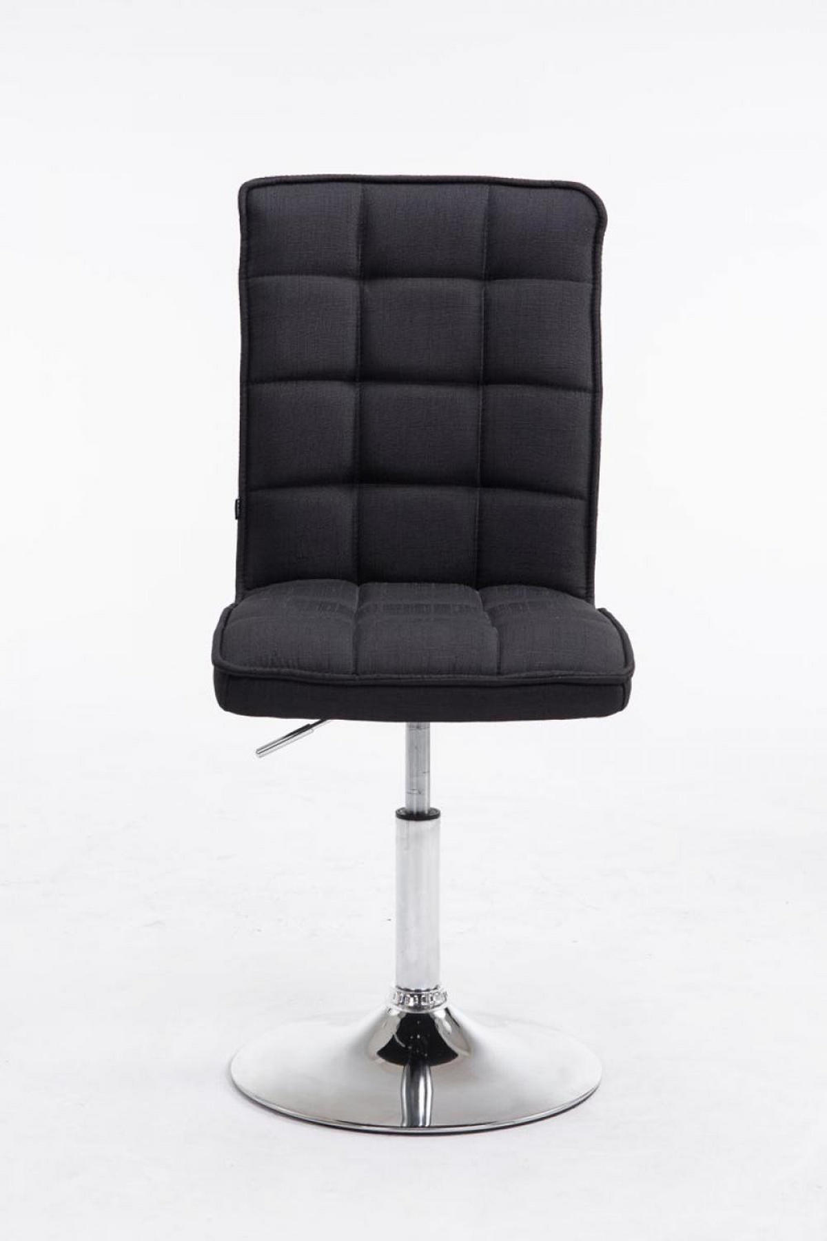 DREHSTUHL Stoff schwarz - Chromfarben/Schwarz, Textil/Metall (43/90/59cm) - CLP