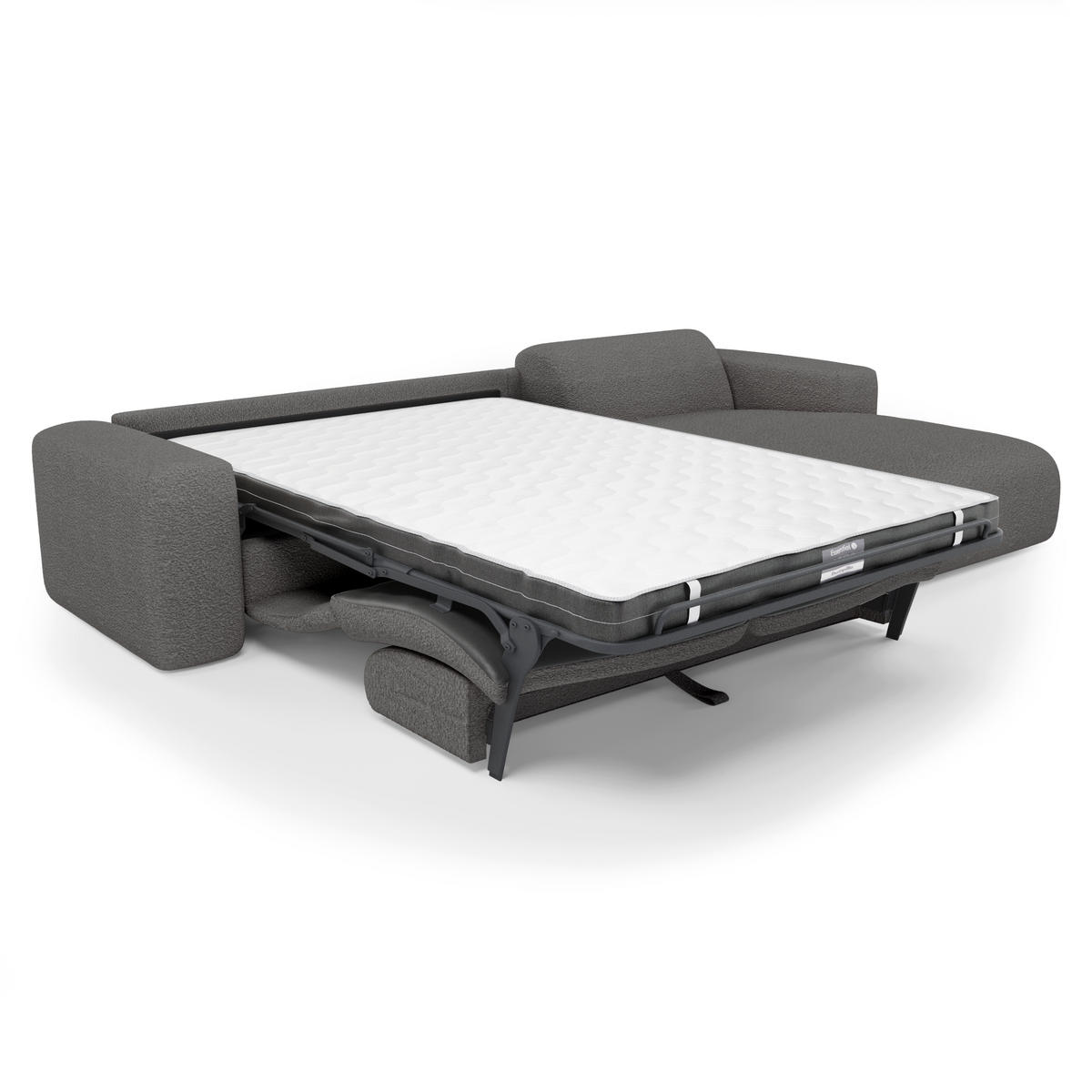 ECKSOFA RECHTS SCHLAFSOFA Steinbock Graphitgrau 280cm - Graphitfarben/Grau, Textil (280/165cm) - Sia Home