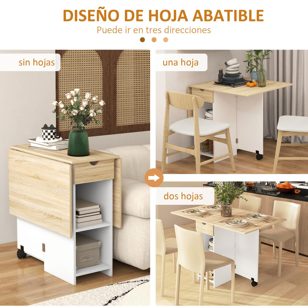 ESSTISCH Eiche und Weiß 1 Stück - Beige, Kunststoff (120/72/75cm) - GiPP