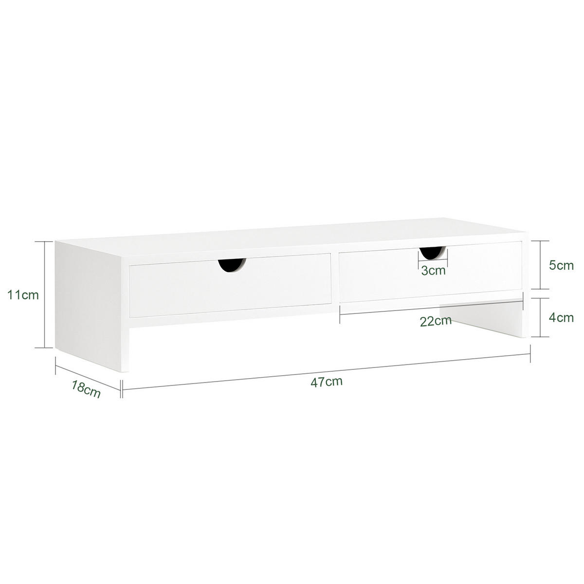 MONITORSTÄNDER Weiß - Weiß, Holzwerkstoff (18/47/11cm) - SoBuy