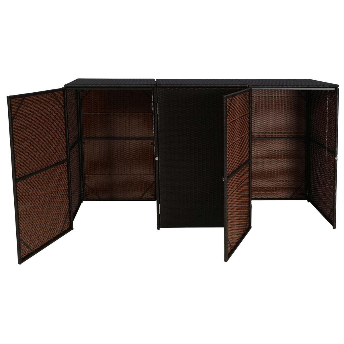 3ER-MÜLLTONNENVERKLEIDUNG Braun - Braun, Kunststoff (195/110/66cm) - MCW