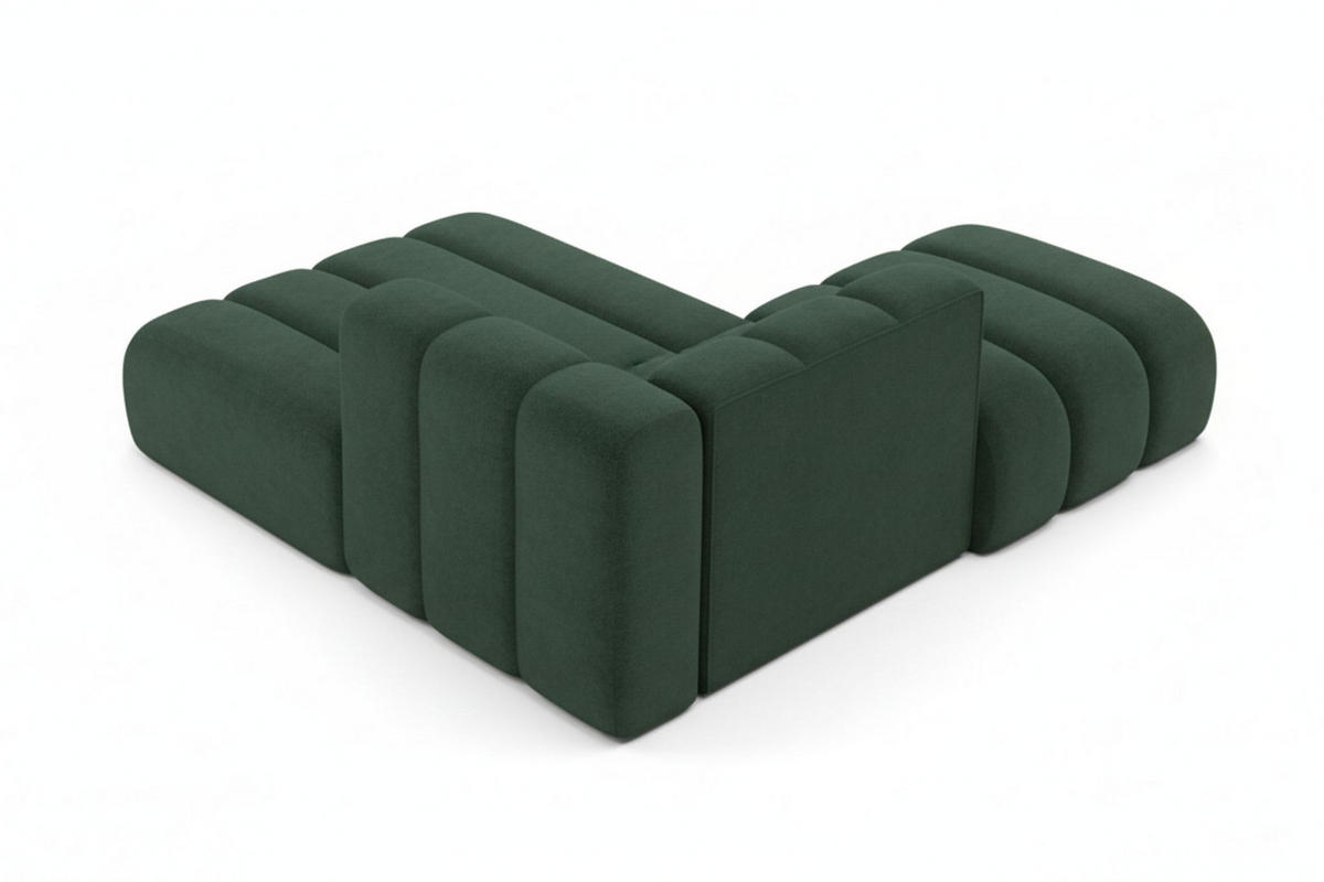 CHAISELONGUE Mit Hocker Grand, Veloursstoff Salvador, Grün, Links - Grün, Holz (204/179cm) - Kaiser Möbel