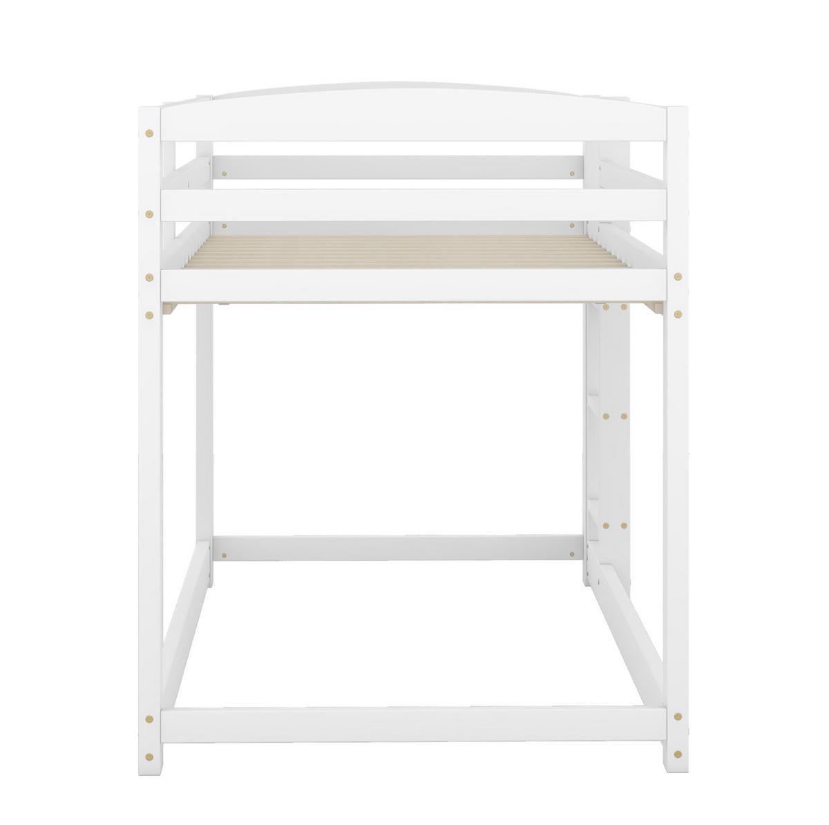 ETAGENBETT 90/200 cm aus Kiefern mit niedriger Bauweise und Absturzsicherung, Weiß - Weiß, Holzwerkstoff (90/200cm) - Redom