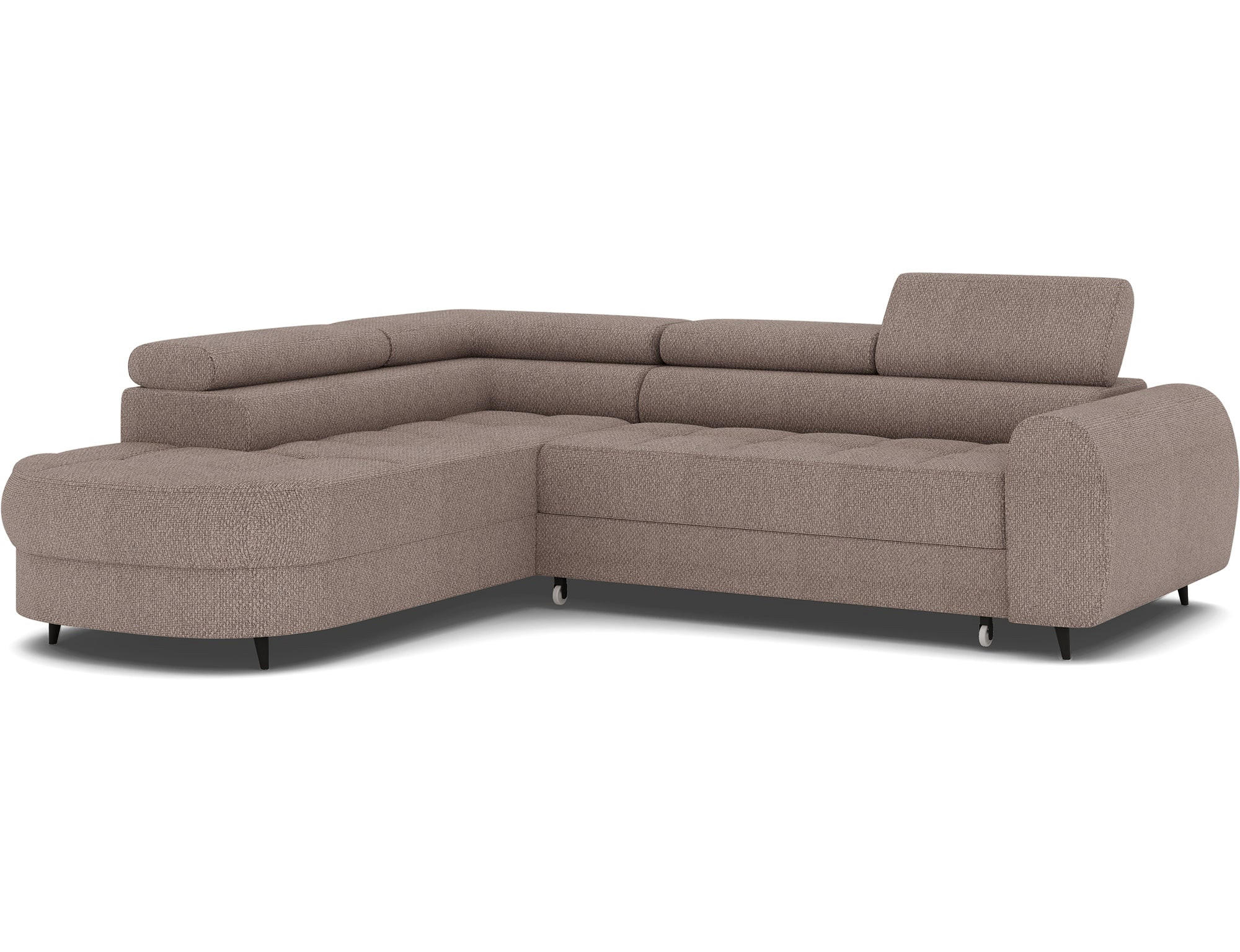 ECKSOFA Vesteria mit Schlaffunktion und Bettkasten – Modernes Design, verstellbare Kopfstützen und hoher Sitzkomfort - Braun, Kunststoff (279/72cm) - Wohnideebilder